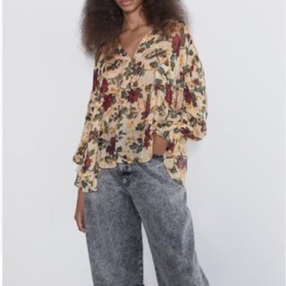 Flower printed Zara blouse